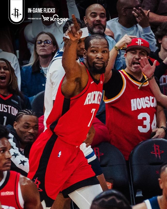 小帅！杜兰特赛季最佳一战：对阵森林狼，出战40分钟，18投11中，三分8中6