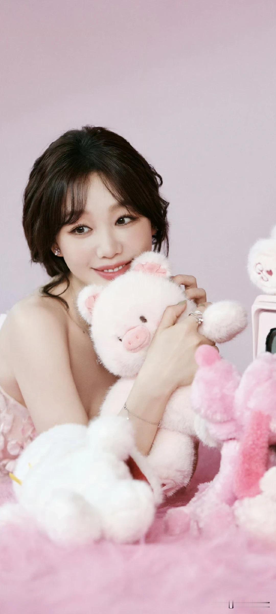 徐梦洁壁纸～粉色房间+花瓣裙，这就是公主的日常吧！