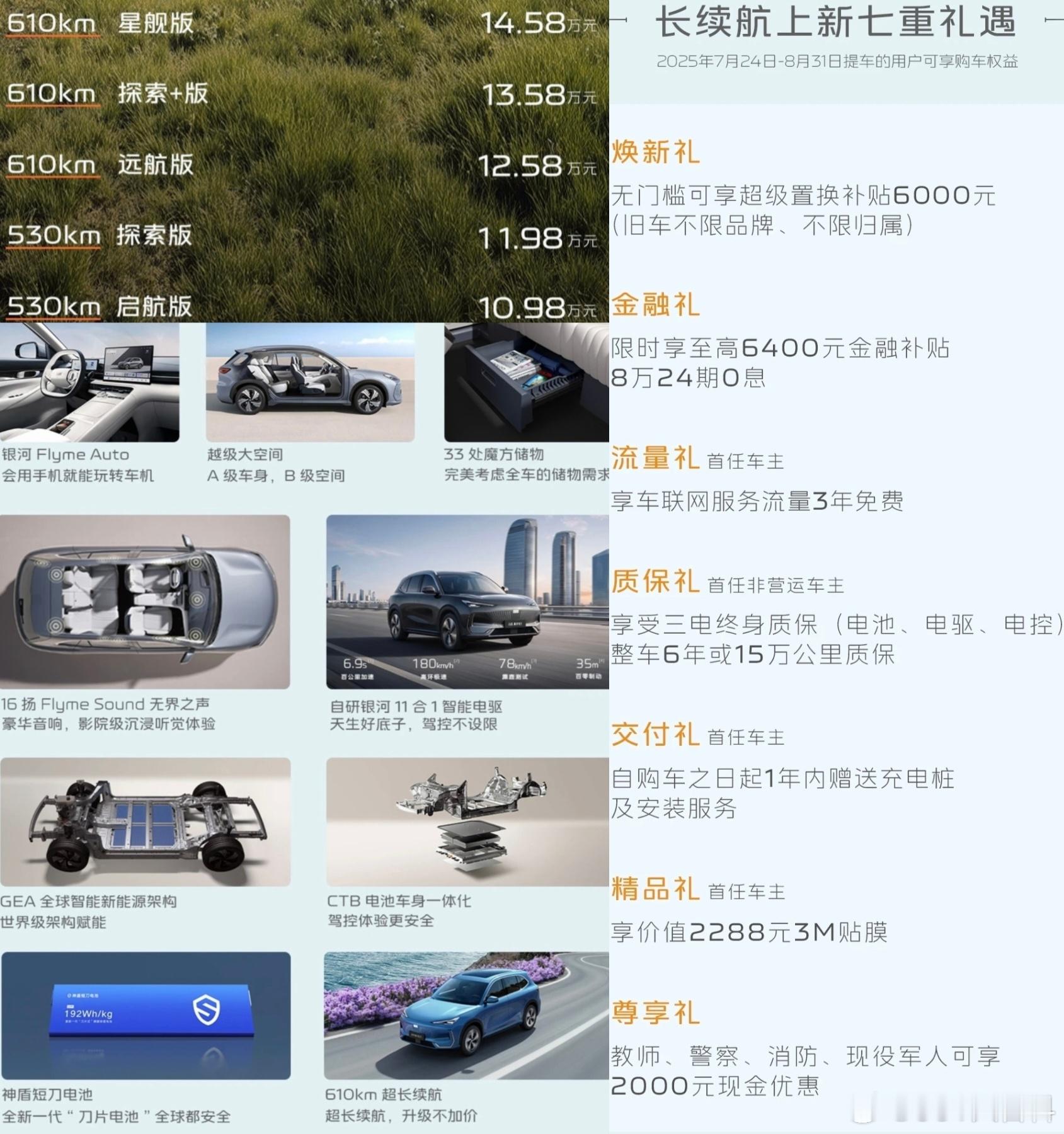 2026款吉利银河e5正式上市，全系5款车型售价10.98-14.58万元，只