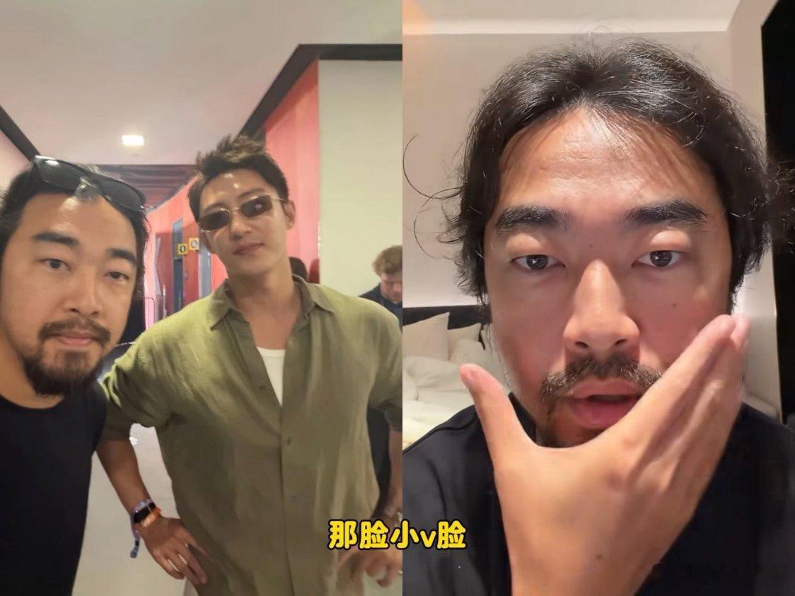 早就说了黄景瑜巴掌大的脸，以他的身高，他头脸真的巨小，所以跟他合影，一般身高跟他