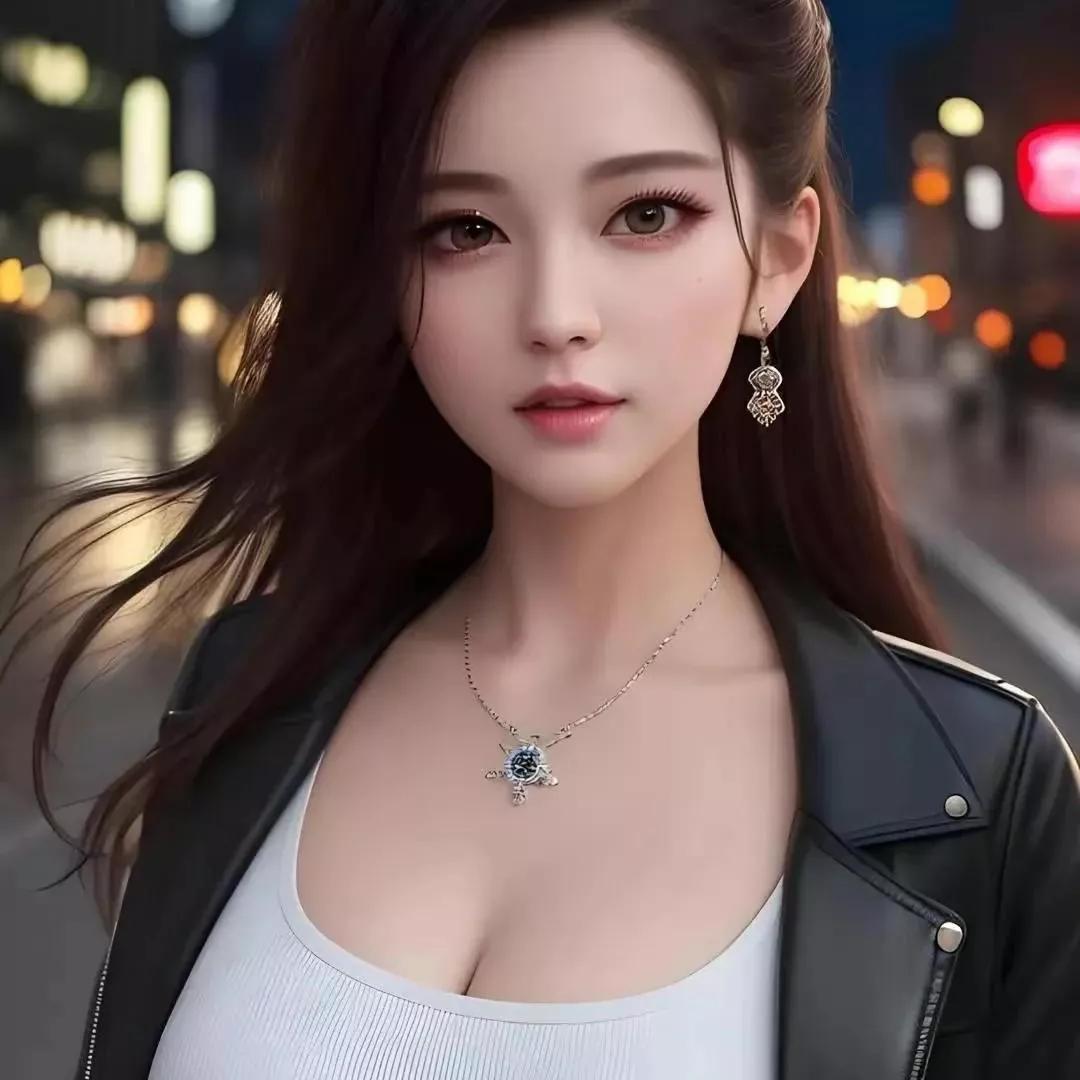 夜晚街头的时尚女郎，尽显优雅与魅力街头时尚女子都市时尚女性美女夜景街角里的