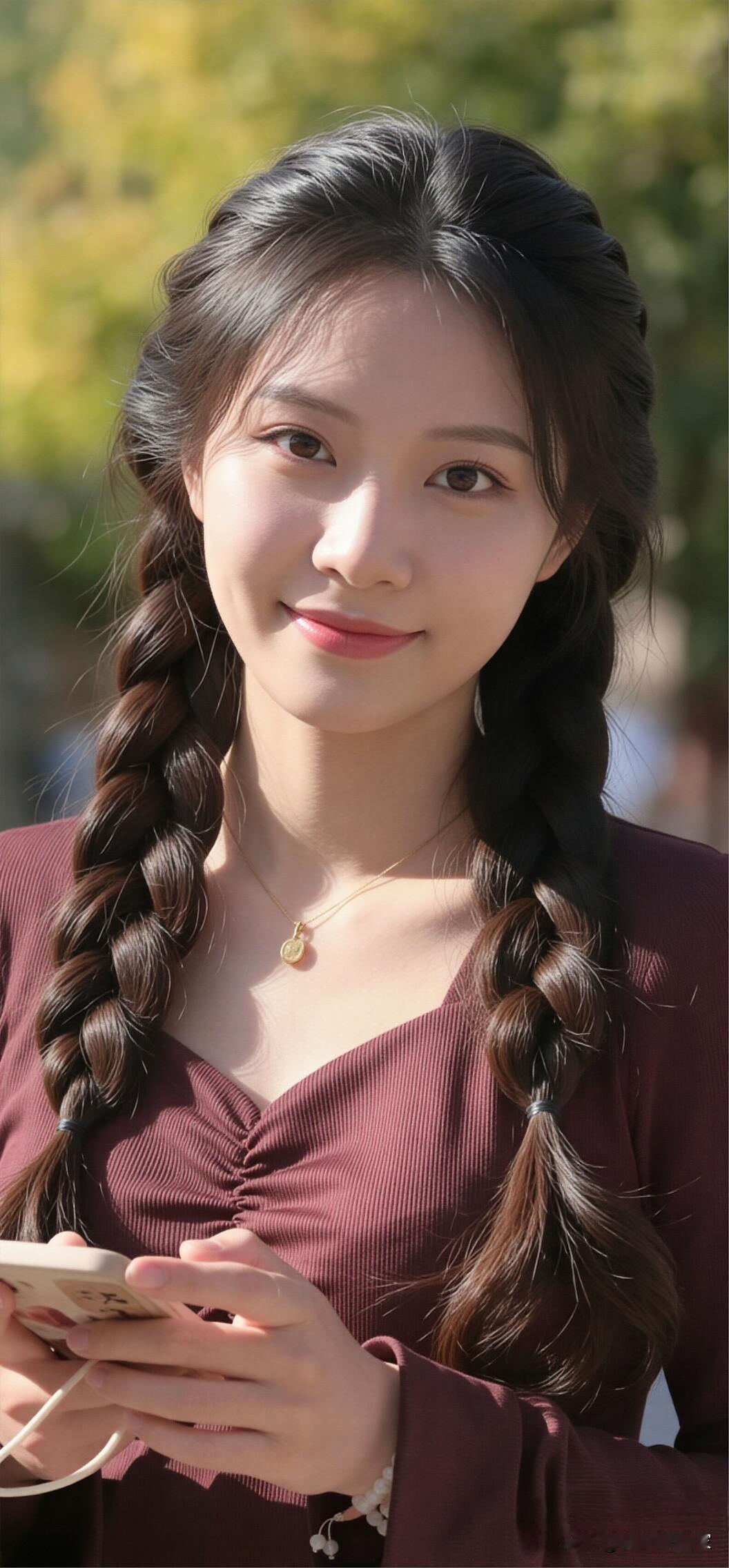 马尾辫美女（59）你的美是那种不张扬却让人过目不忘的温柔力量。乌黑柔顺的长发