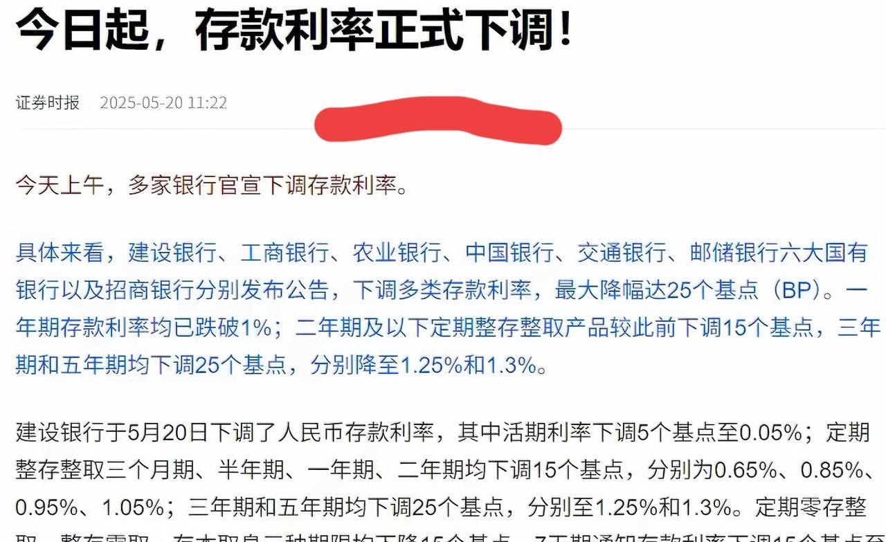 大新闻！工行、建行、农行、邮储银行等六大银行同一天发公告，集体下调存款利率，这波