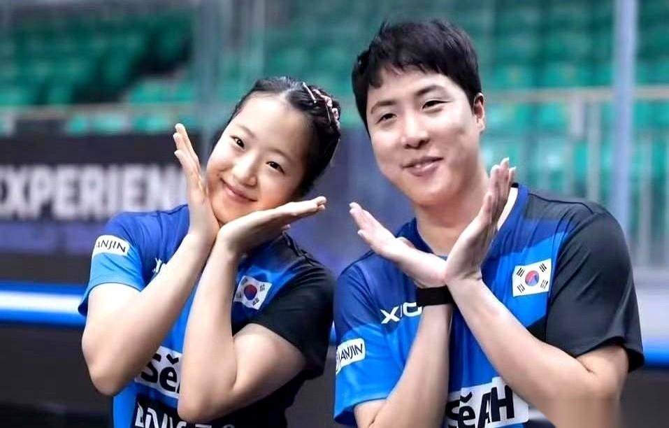 韩国混双第一组合，林钟勋和申裕斌。刚拿下WTT卢布尔雅那站冠军，女方申裕斌那边