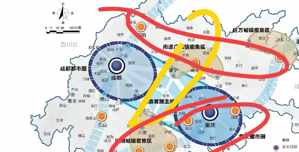 在成渝经济圈中间发展一个大城市或者大城市群助力经济第三极是否可以是一个不错的发展