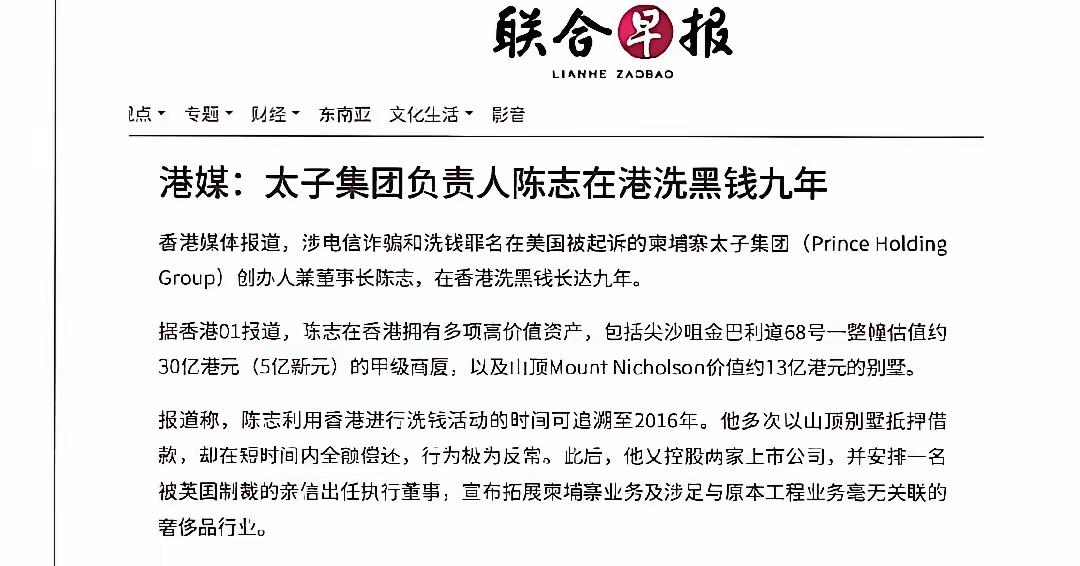 原来柬埔寨太子集团老板陈志在香港还有那么多钱,那么多资产。陈志到底有多少钱?美