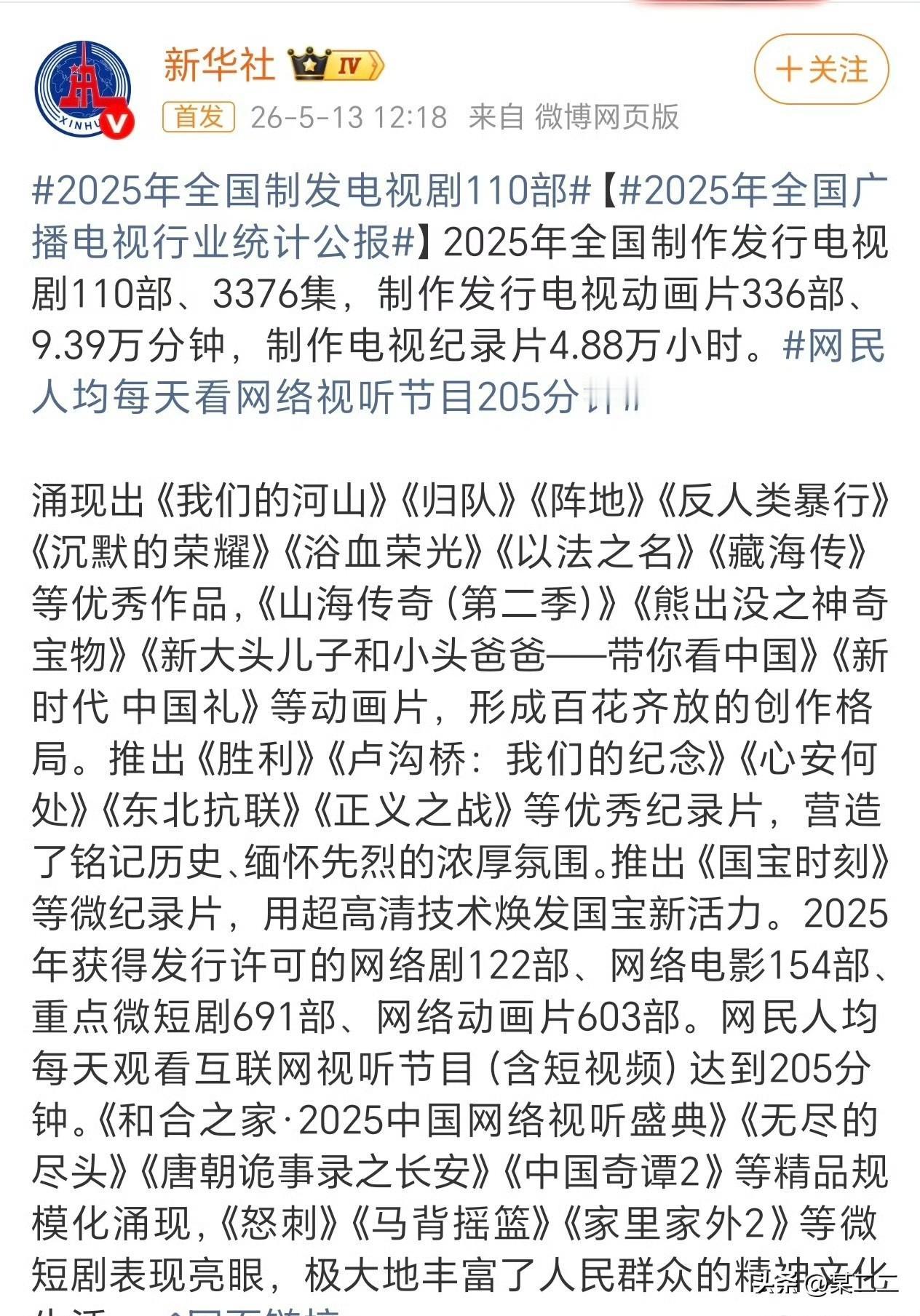 根据全国广播电视行业官方统计公报，肖战主演的《藏海传》被官方点名表扬。它和多部