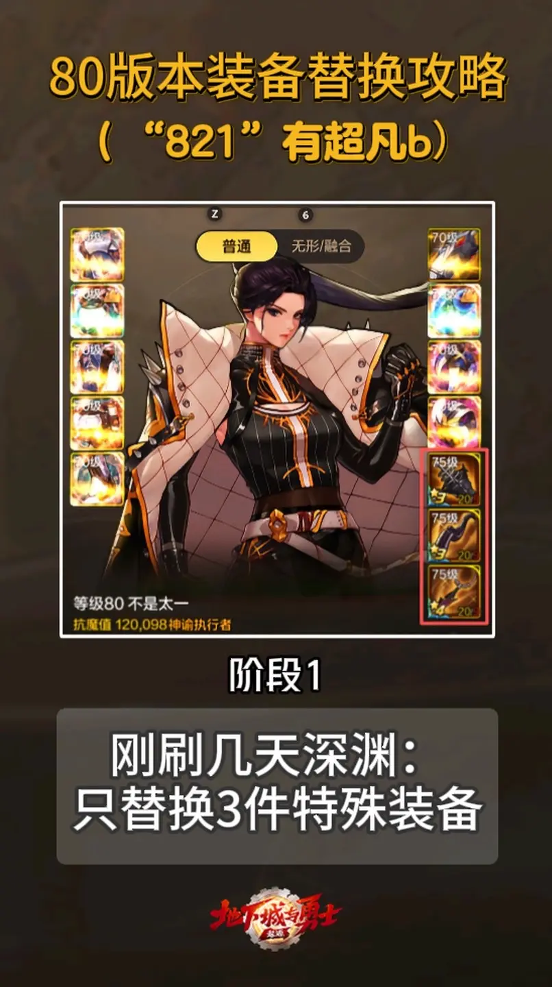 80版本装备替换攻略。嫌麻烦可以直接穿11件套 都是过渡穿法。