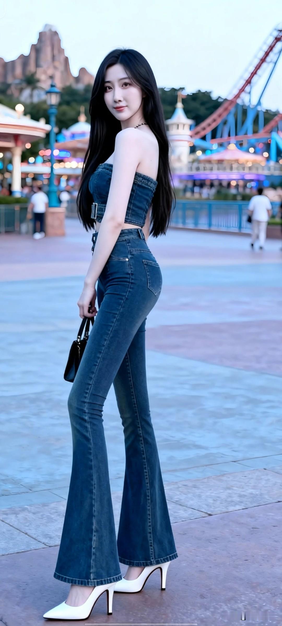 怎样穿搭知性又显身材?游乐园中赏繁华，笑语盈盈意自闲。