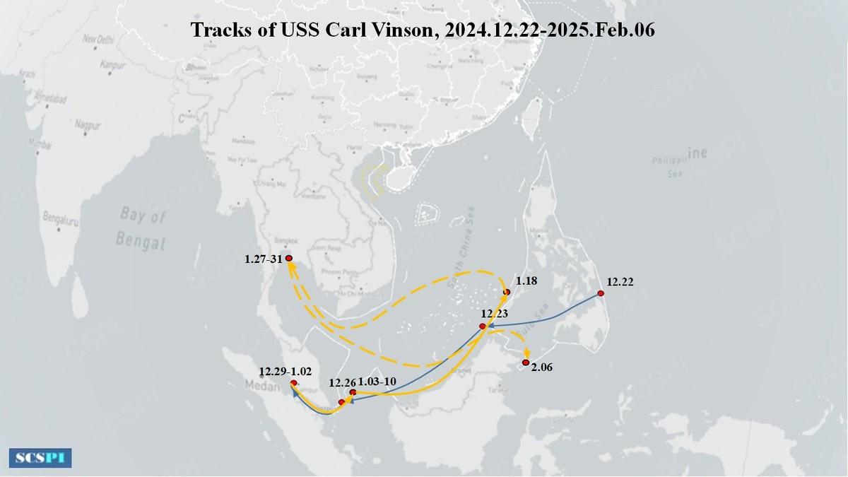 美国航母紧随055大驱，深入菲律宾腹地，中美战舰或狭路相逢根据南海态势感知