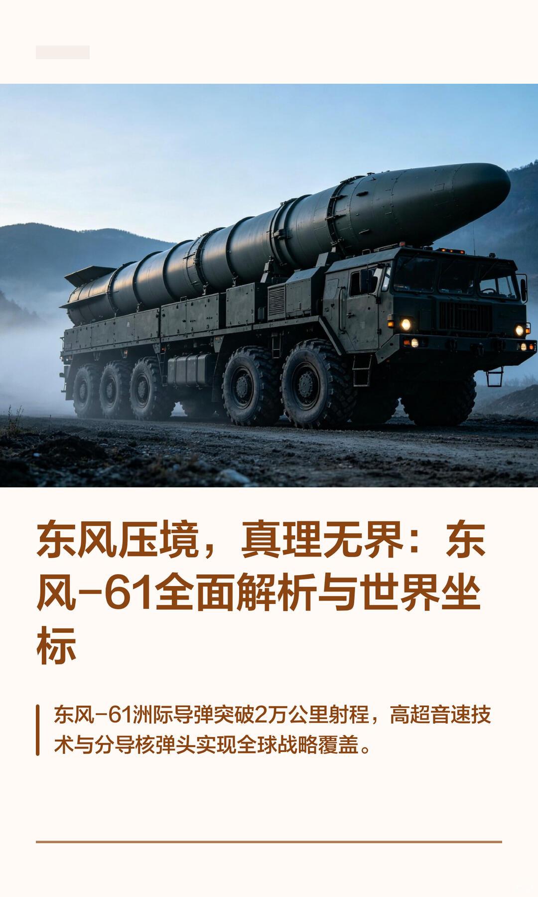 一、官方事实澄清：东风-61列装、常态战备，无单独“宣布战略值班”发布会1