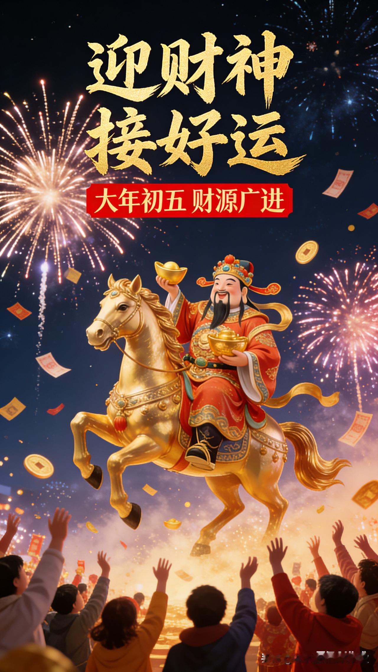 大年初五的习俗和祝福词来啦！大年初五，又称“破五节”“财神日”，是中国传统节