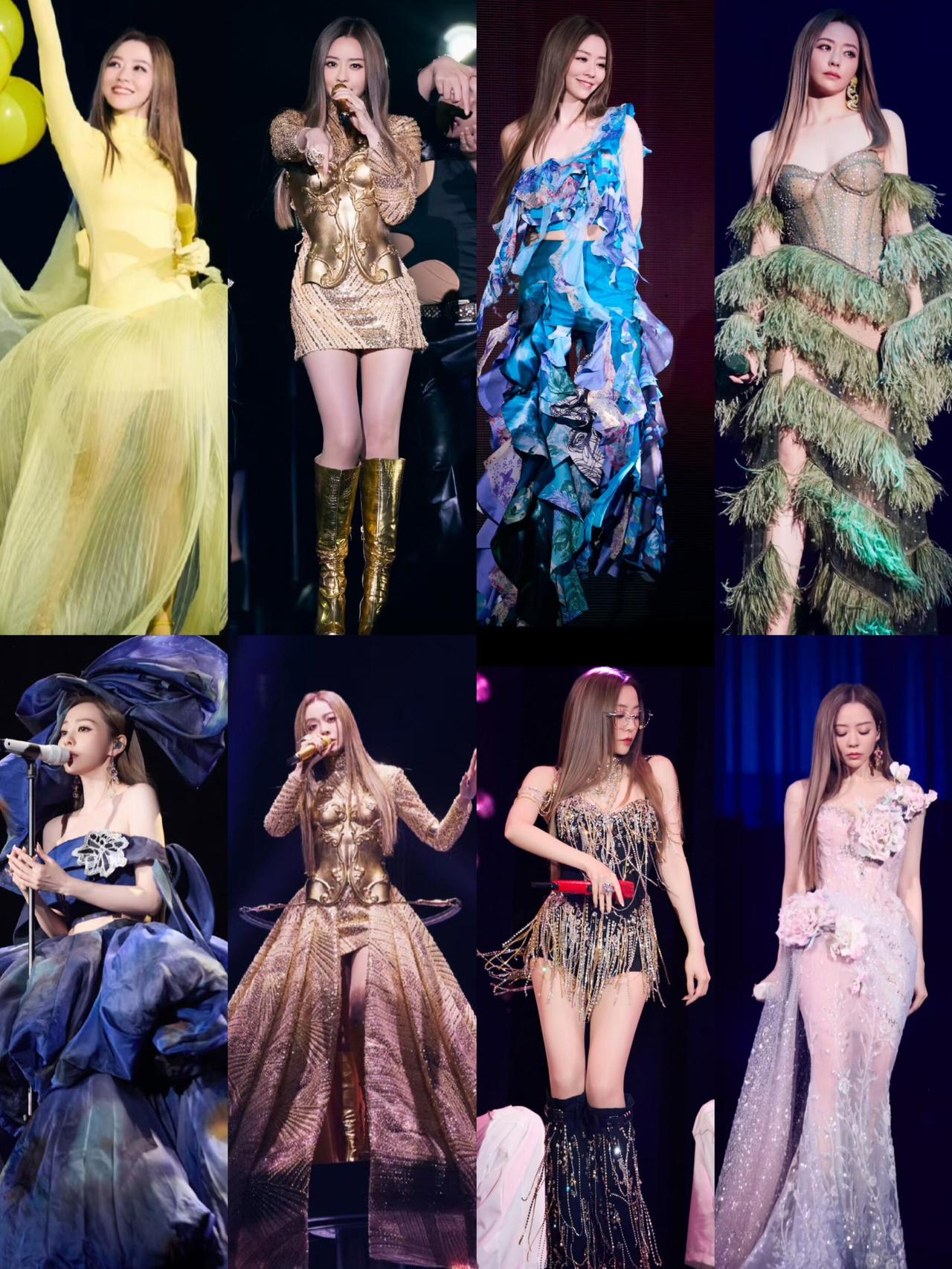 张靓颖演唱会7套妆造是要美到犯规吗从仙气飘飘的薄纱裙到热辣性感的镂空装，每一