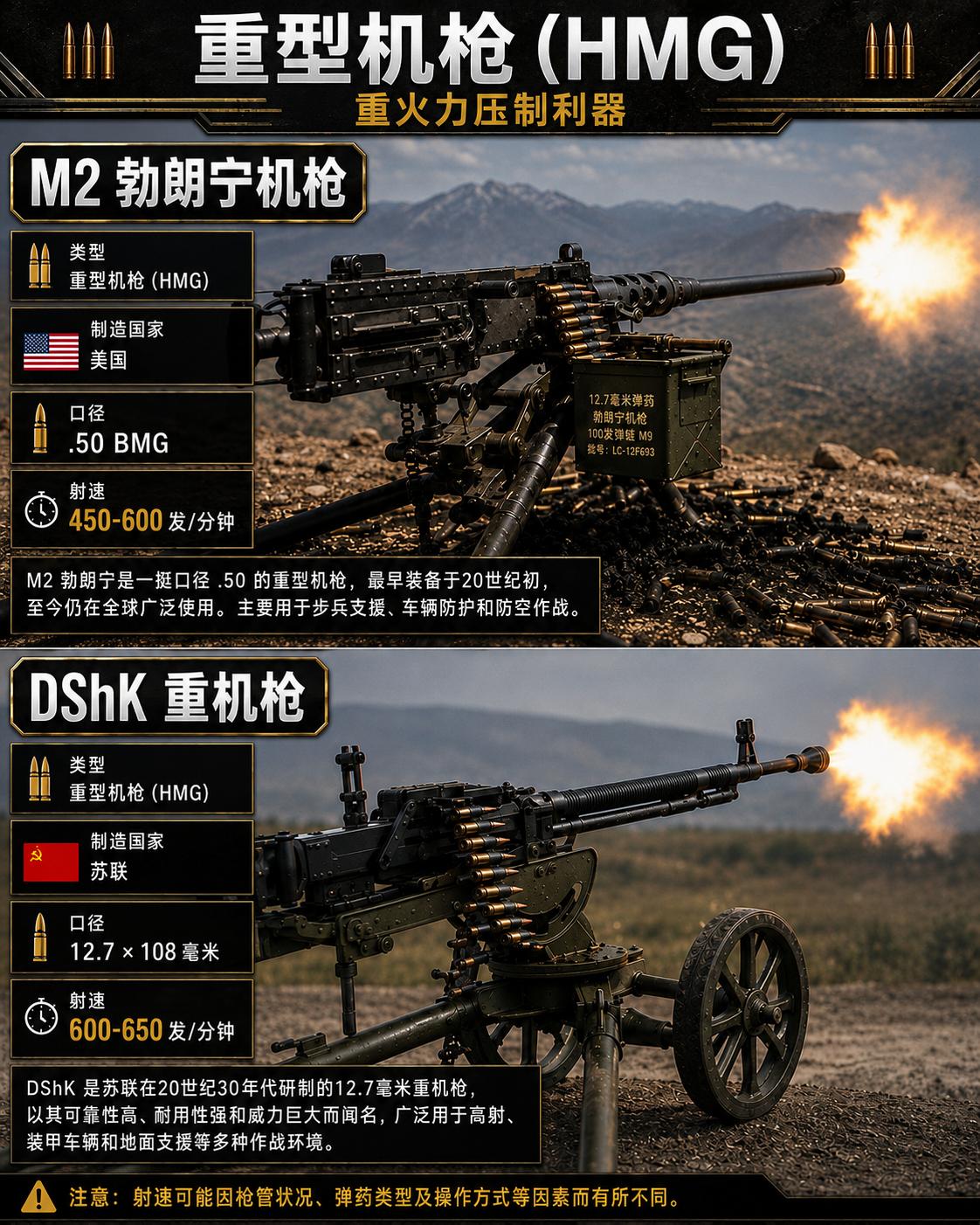 只要聊大口径重型支援火力，西方的M2勃朗宁和苏系DShK永远是绕不开的两套经典装