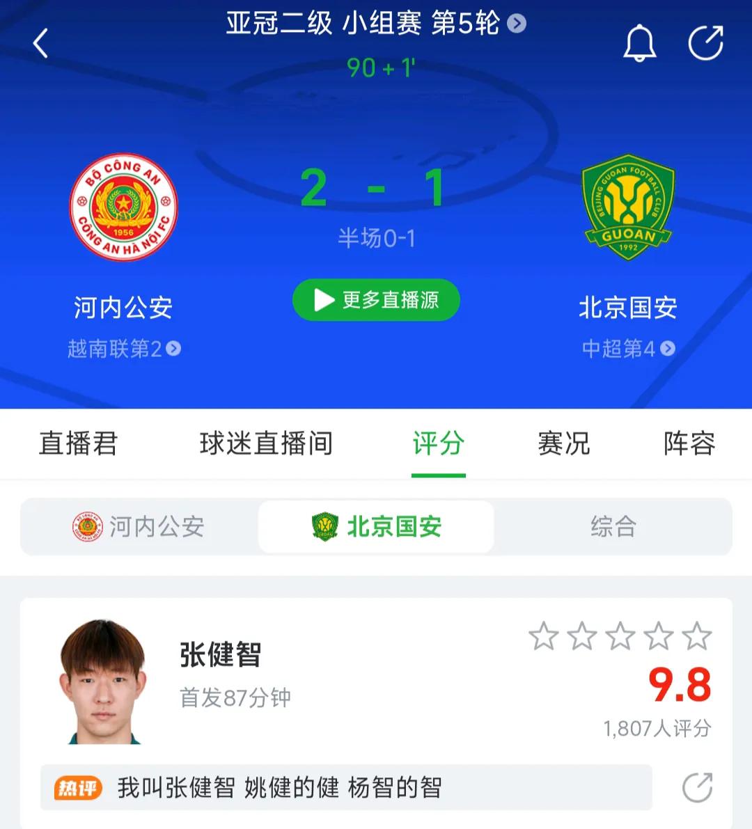 客场输给越南球队遭淘汰！北京国安这是为了足协杯决赛拼命了啊。这场比赛从阵容上来