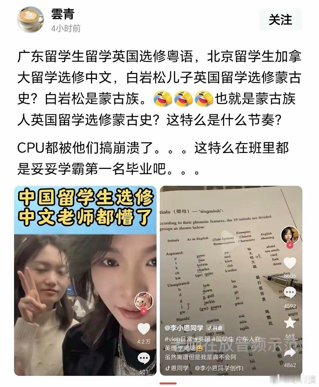 好几年前看过一个节目，一个中国人到韩国学中文获得了博士学位，然后回国找工作