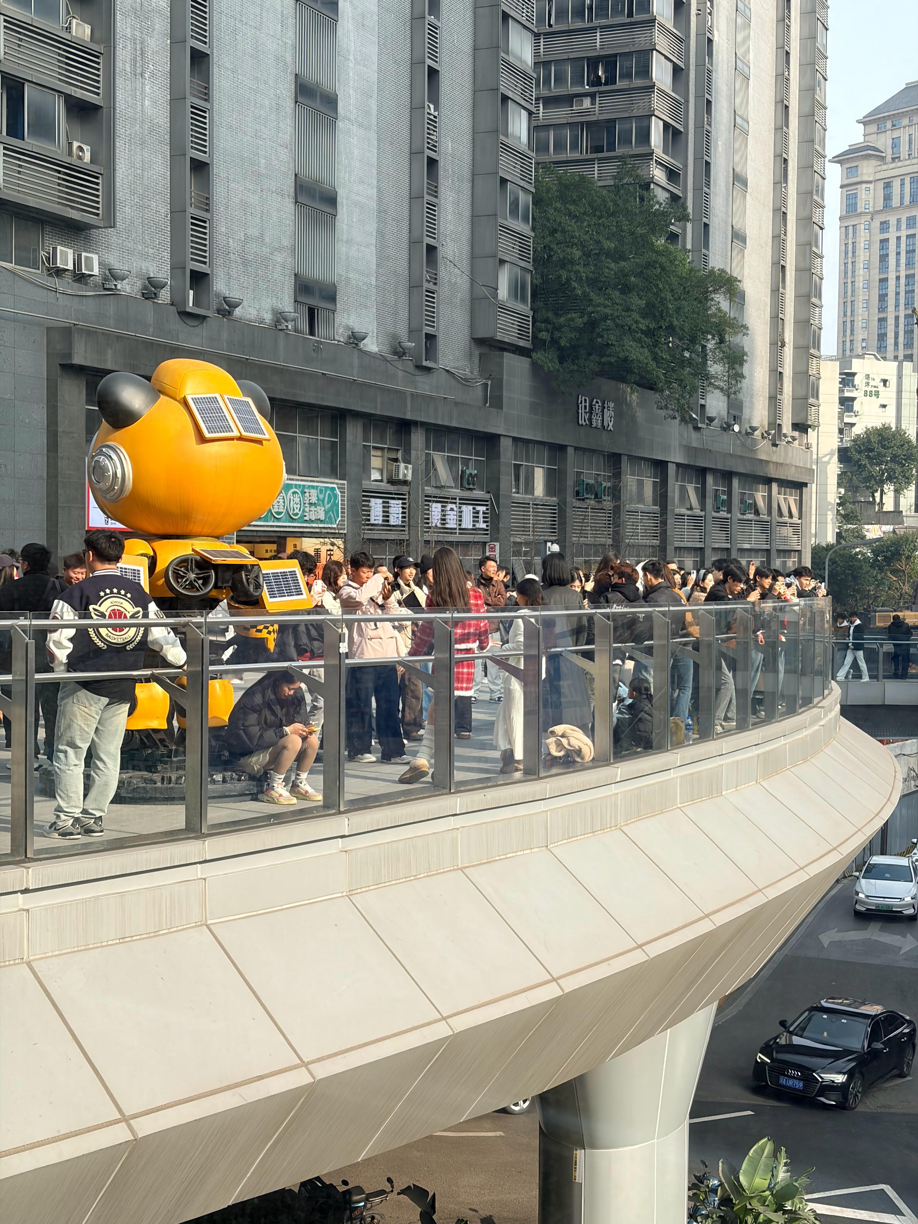 服了，一个过街天桥一个广告牌，养活了几百个摄影师。重庆·观音桥