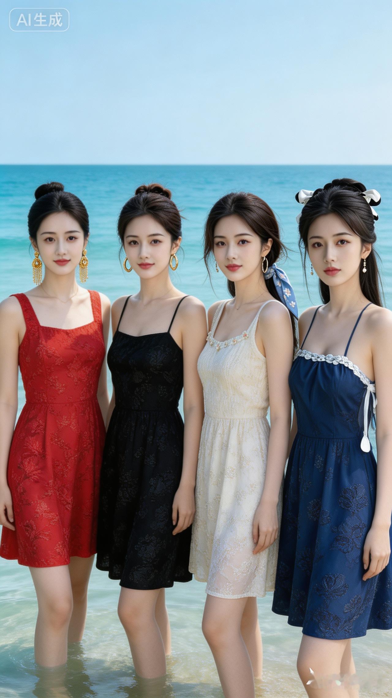 夏日海边姐妹照，穿出时尚与自信！🌊👗👯‍♀️