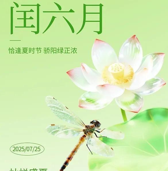 今天是2025年7月25日，闰六月第一天。俗话说“十年难逢闰六月”，二十多年才轮