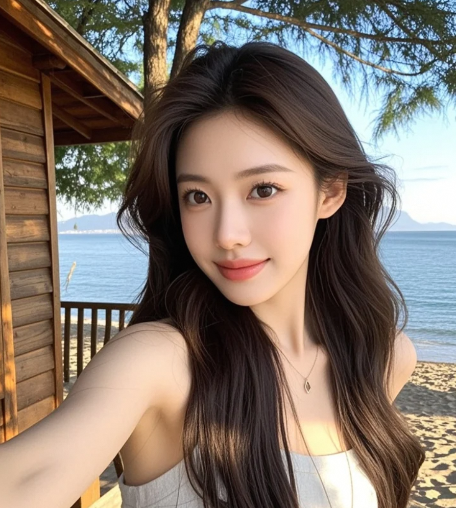 白裙子配蓝天，不如你陪我来海边