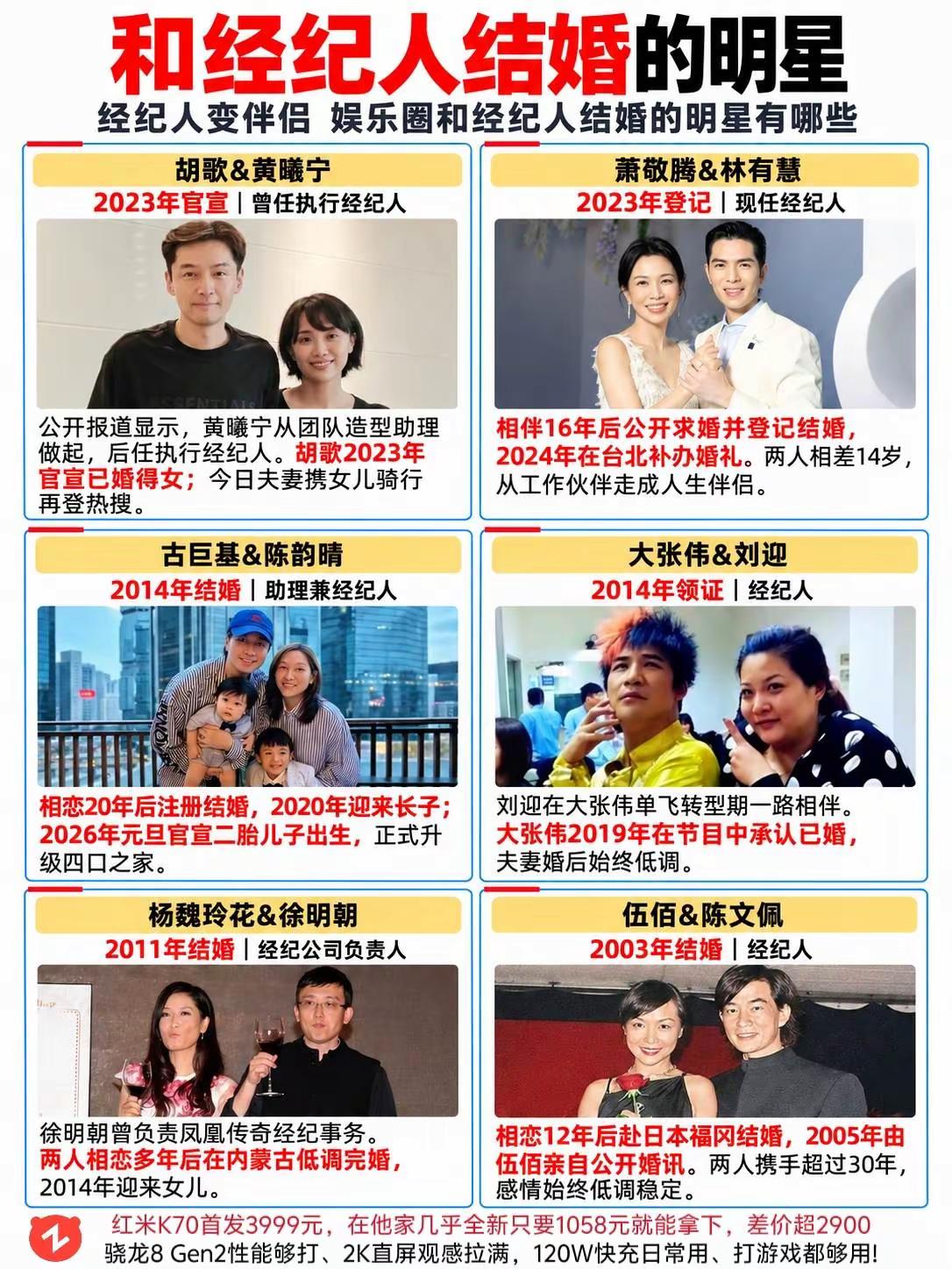 从工作搭档到人生伴侣，他们的感情低调稳定胡歌萧敬腾古巨基大张伟