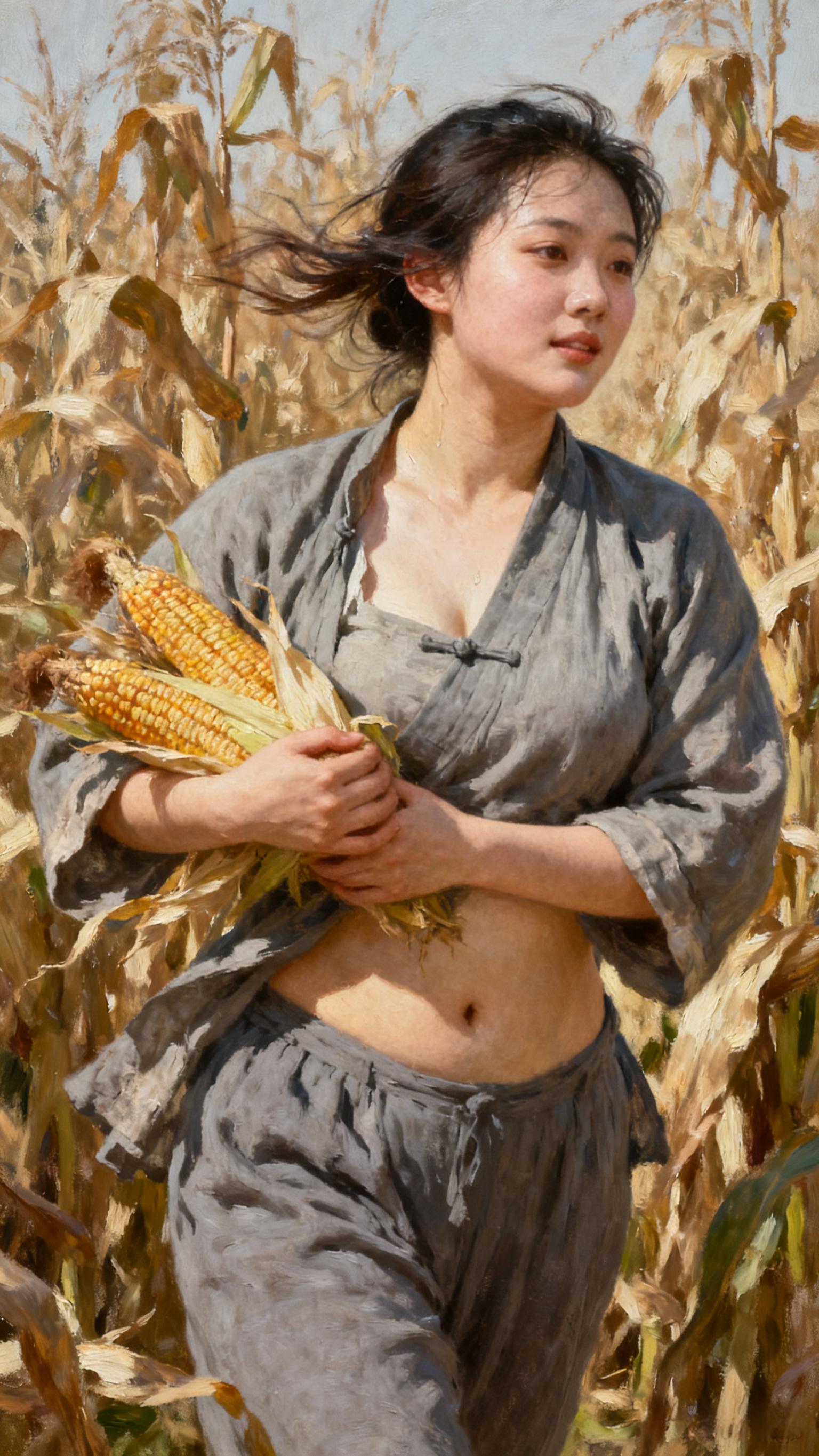 生万物心怀暖阳 油画艺术 玉米