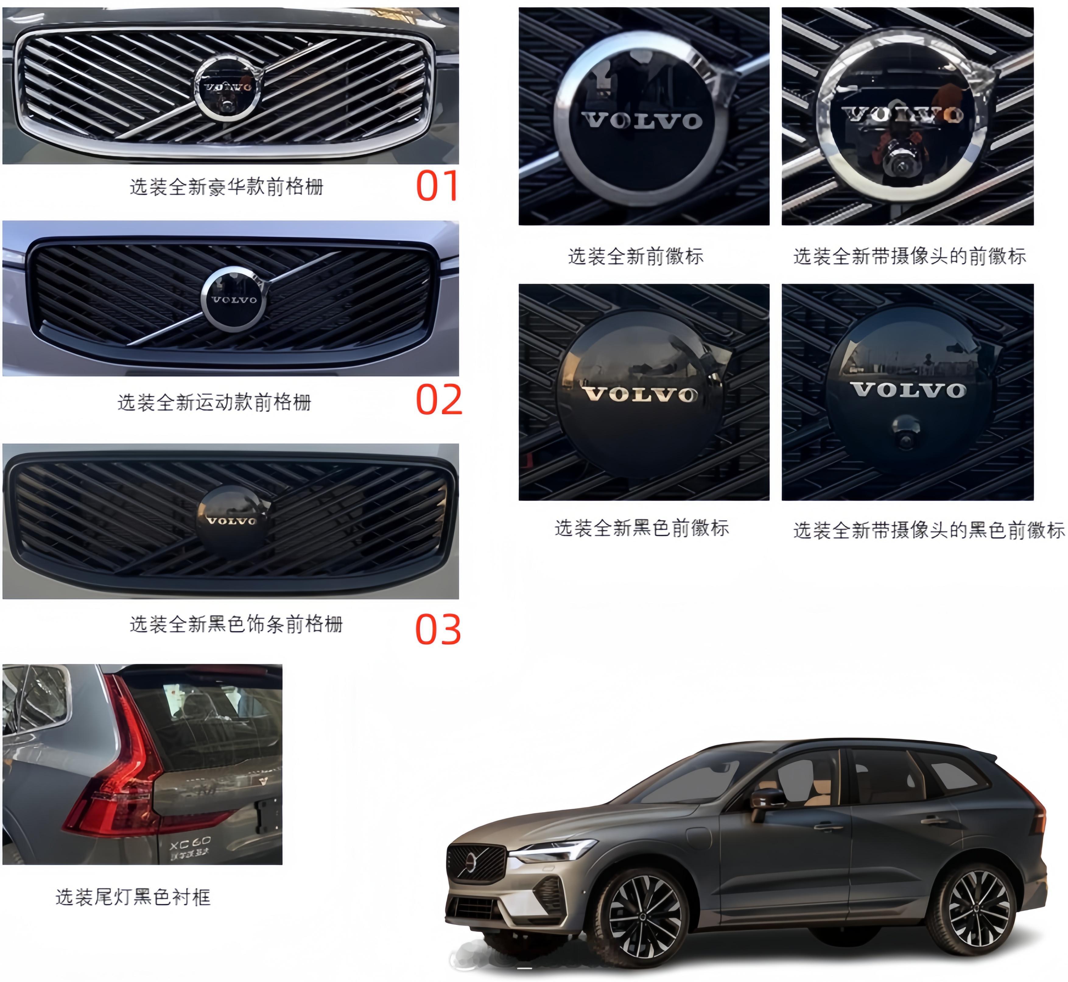 沃尔沃沃尔沃新XC60格栅造型3种沃尔沃新XC60格栅造型，大家