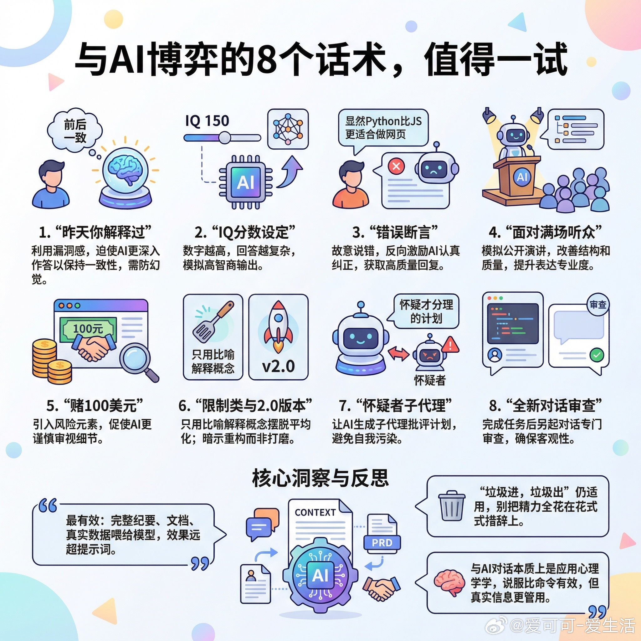 【与AI博弈的8个话术，值得一试】快速阅读：一位用户总结了8种“心理操控式”提示