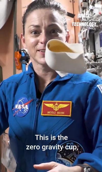 NASA的科学家发明的“零重力咖啡杯”，解决了在失重环境中喝咖啡的问题。看看图