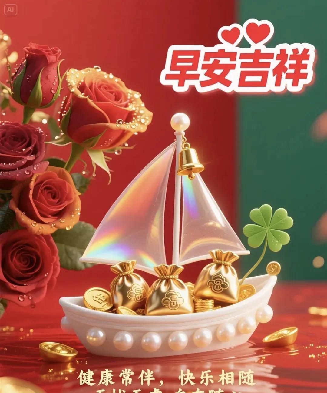 早安吉祥！岁月悠悠似水流，恬淡安然乐不休；挚友如醇香满喉，关怀相伴岁无忧！