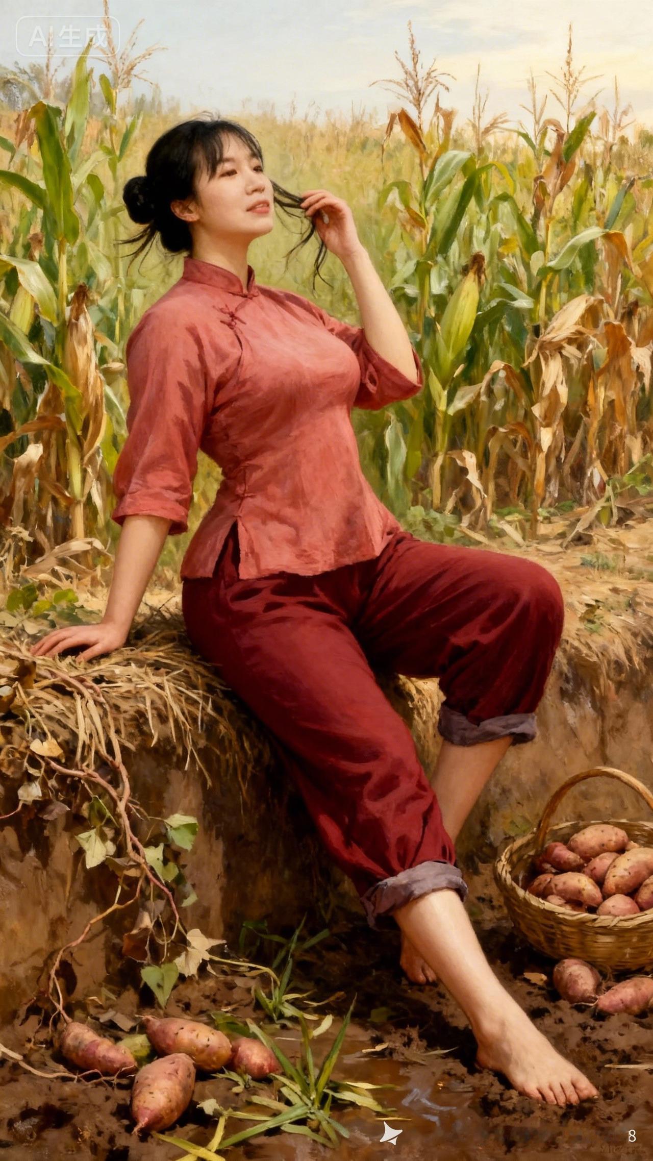 田园少女与土豆的甜美邂逅🌾🥔