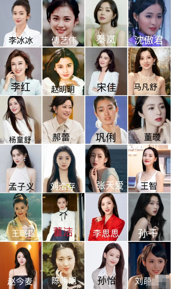 下图里24位出生于东北三省的女明星，以你审美来看，哪3位最漂亮？