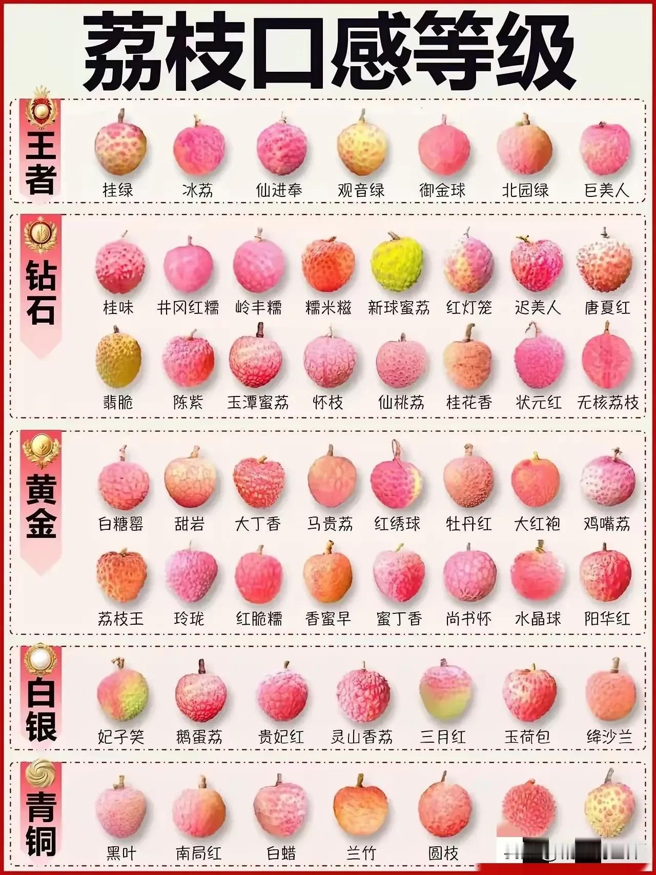 原来美名远扬的妃子笑在荔枝口感等级里仅仅是白银级而已！仅比黑叶所属的青铜级高一阶
