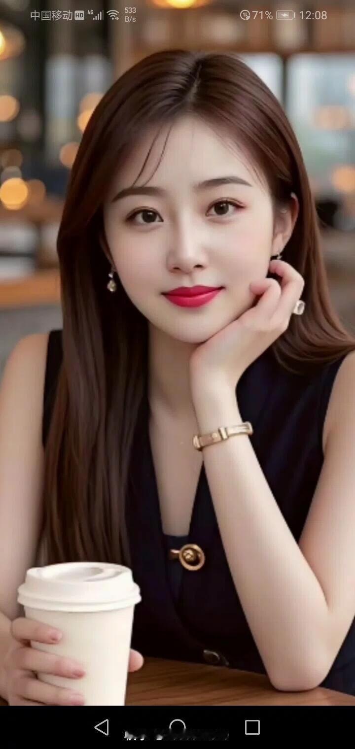 咖啡时光，甜美笑容，元气满满的一天！😊☕️