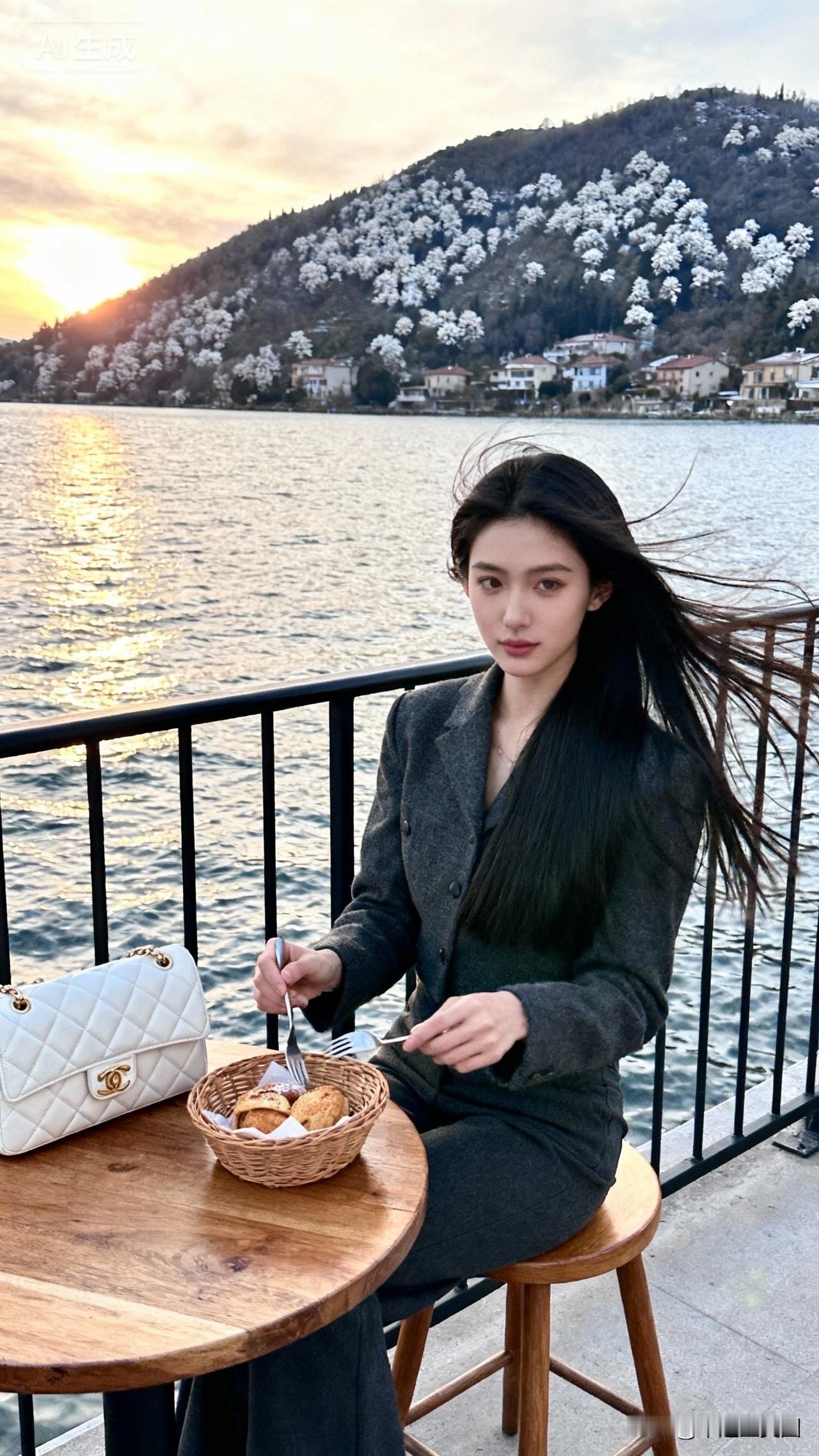 湖畔悠享下午茶，静谧时光，美好如画。