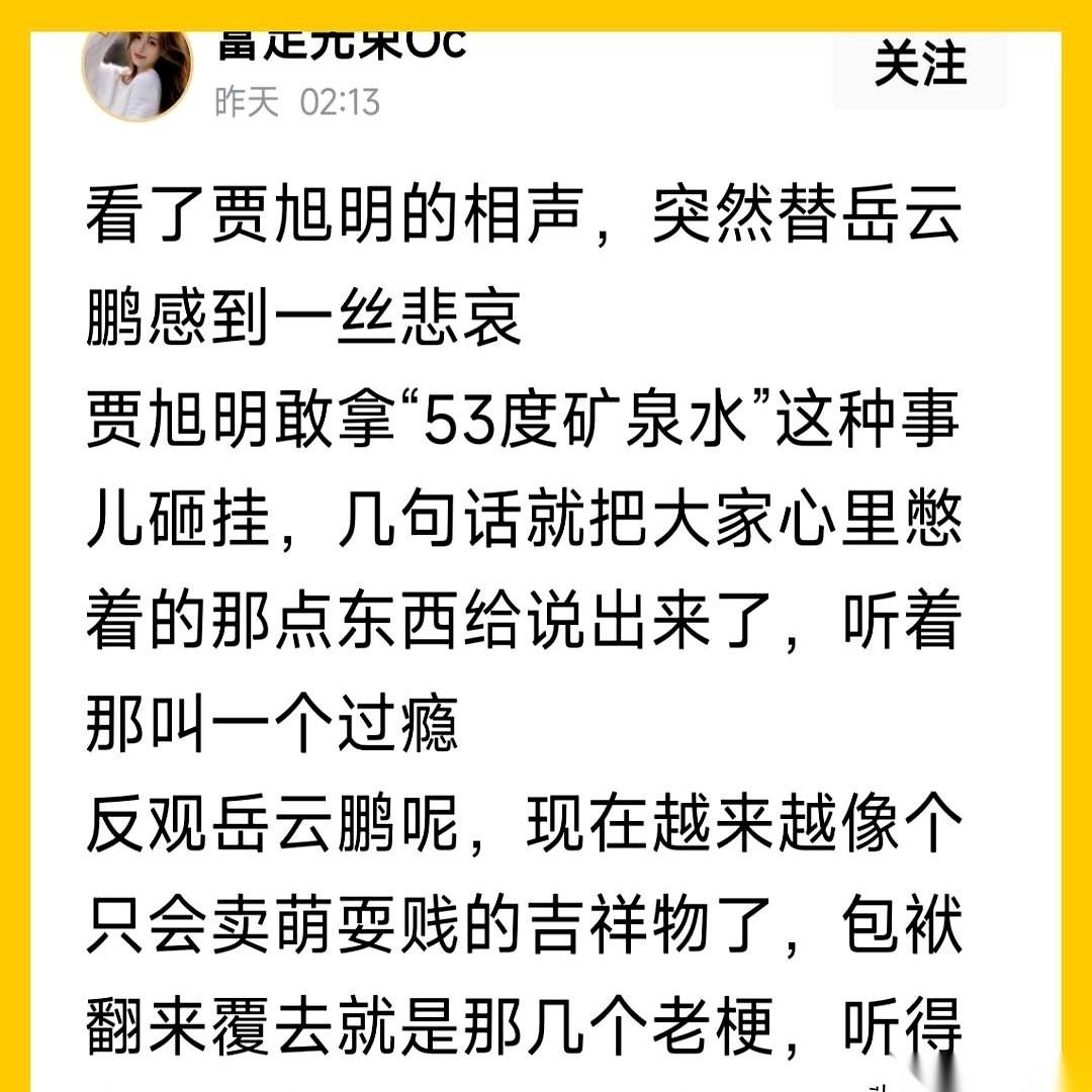 有人算了一笔账，说小岳岳一年挣的钱，够那个说讽刺相声的贾旭明挣20年。好多人立