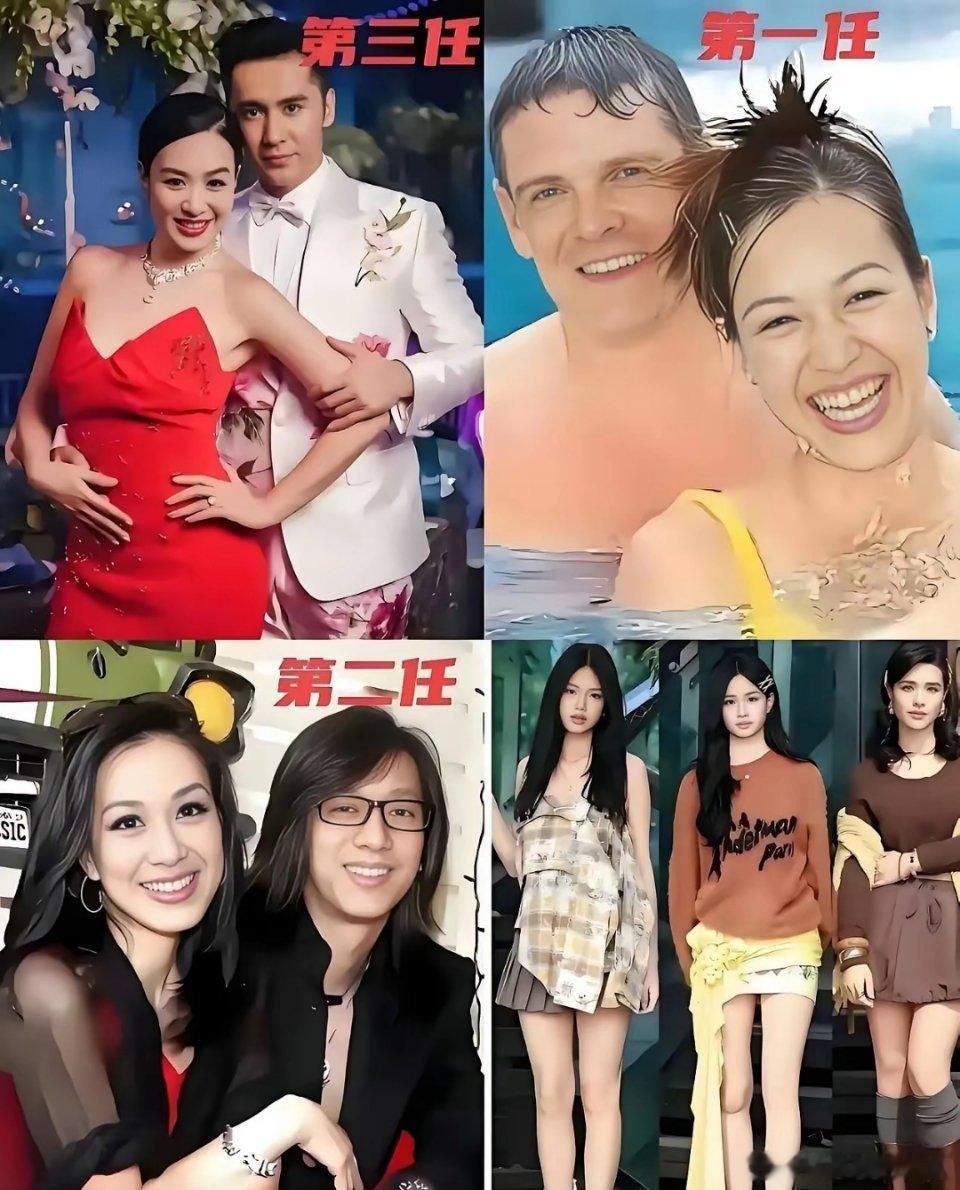 香港女星钟丽缇嫁过三任老公，三个女儿的两个爹，颜值都不咋地，全靠钟丽缇一己之力，