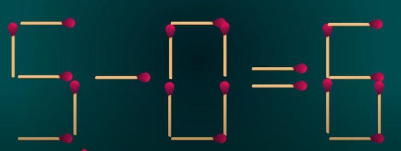 来啦，火柴棒搭出“5-0=6”，这等式在搞“小调皮”呢！现在请你