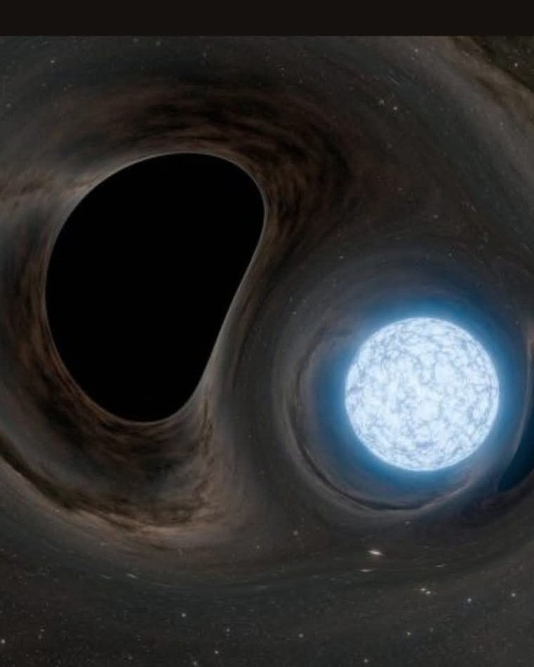 当黑洞吞噬中子星时，合并过程极其剧烈。模拟显示：在吞噬前约1秒，黑洞的引力会使恒