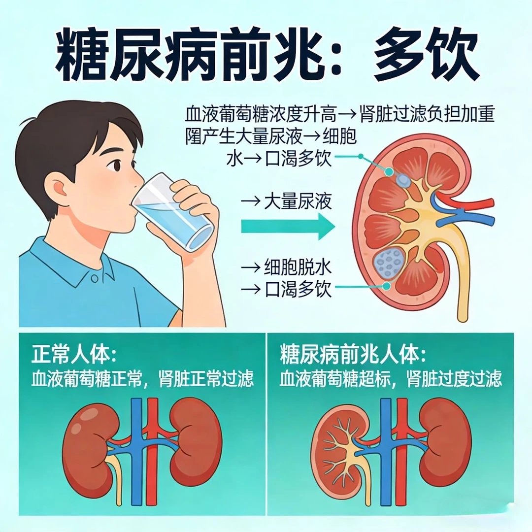 下面是糖尿病常见的9大早期信号，很多人出现时以为是“累、上火、没睡好”...