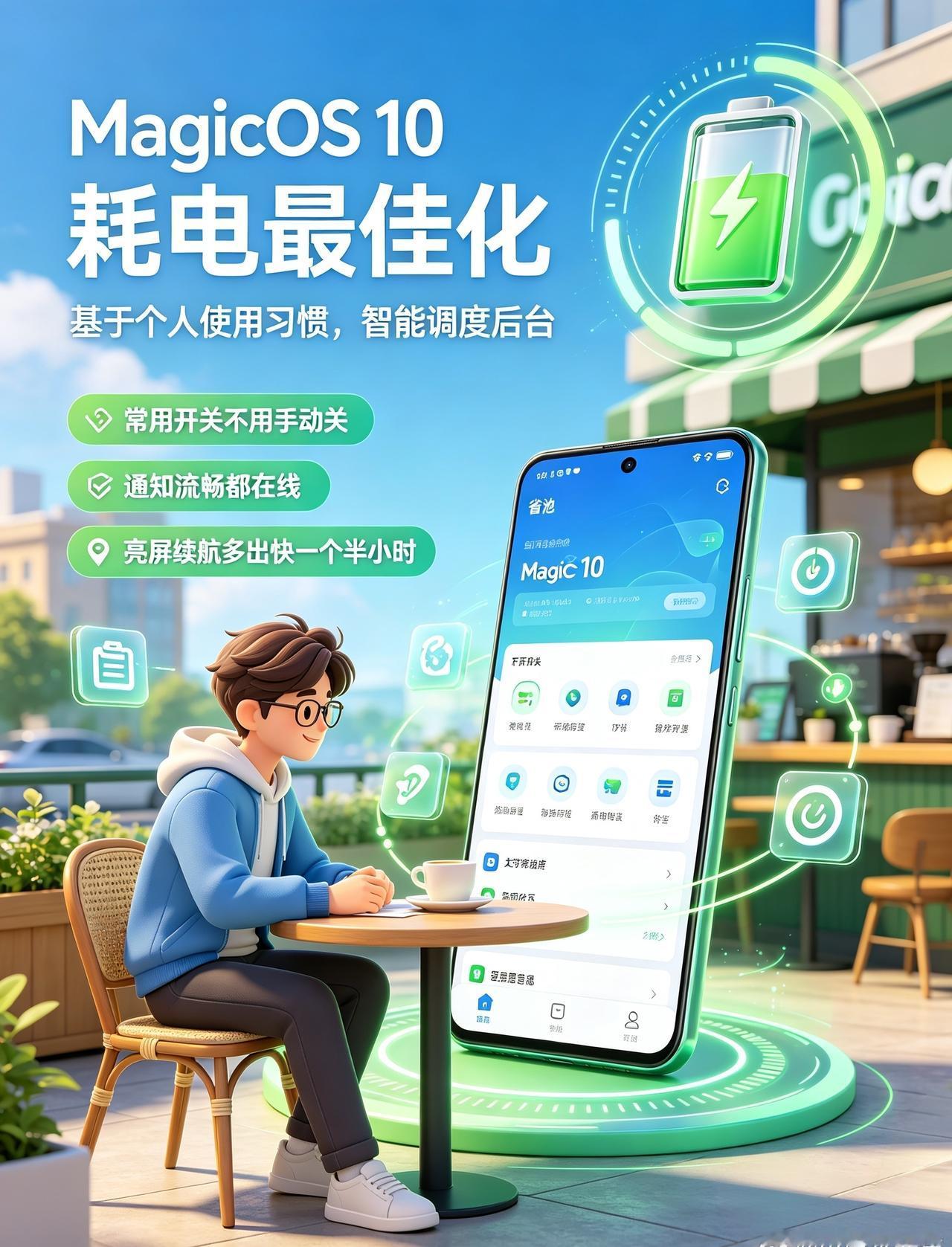 亲测MagicOS10这个耗电最佳化功能太藏活了🔋之前我总怕漏接消息、用