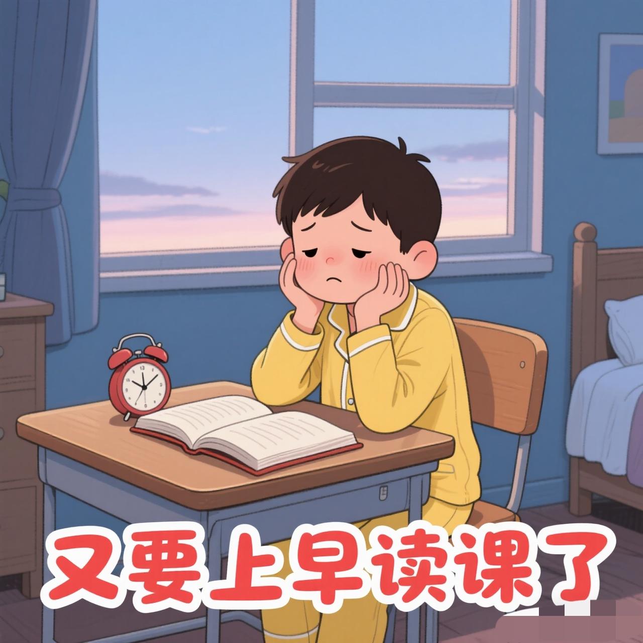 本校语文和英语老师的烦恼新学期所有年级都要上早读课了！这意味着每天早上7