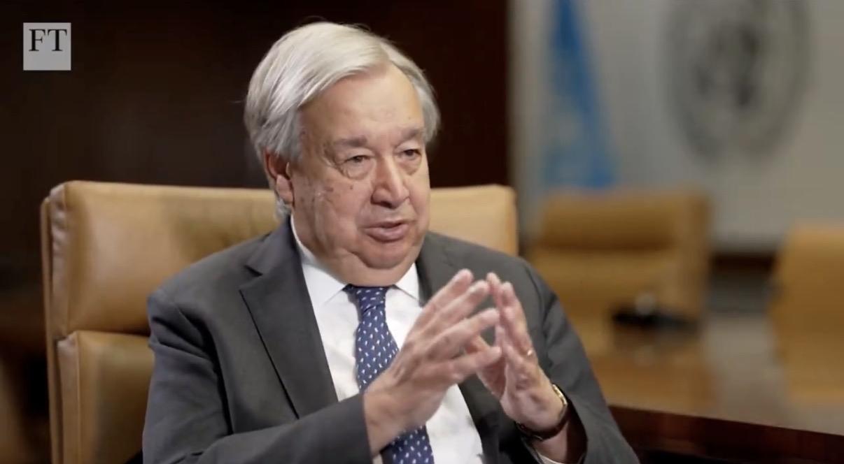 联合国秘书长古特雷斯25日说：“看看安理会。安理会有三个欧洲成员国。不管你愿不愿