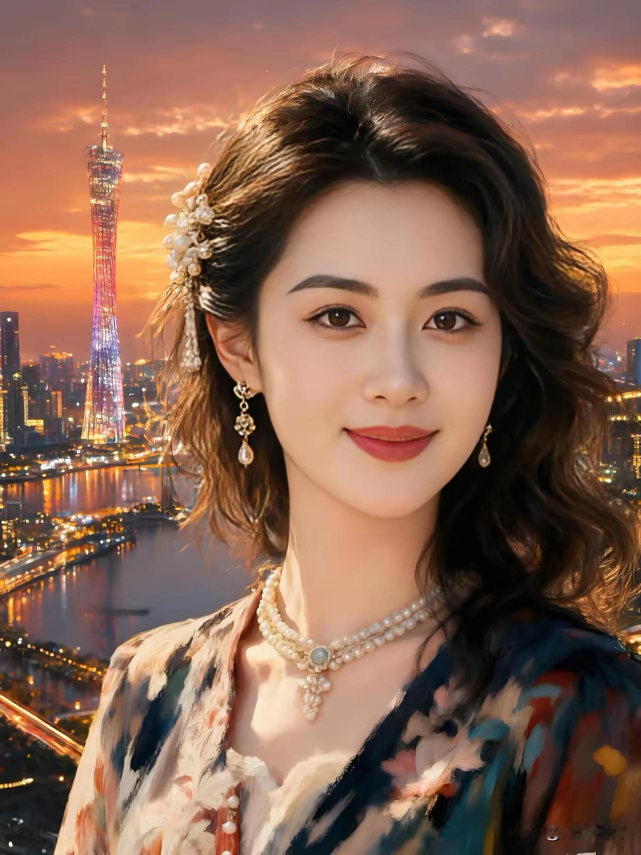 这姑娘穿着亮片裙，妆容精致。