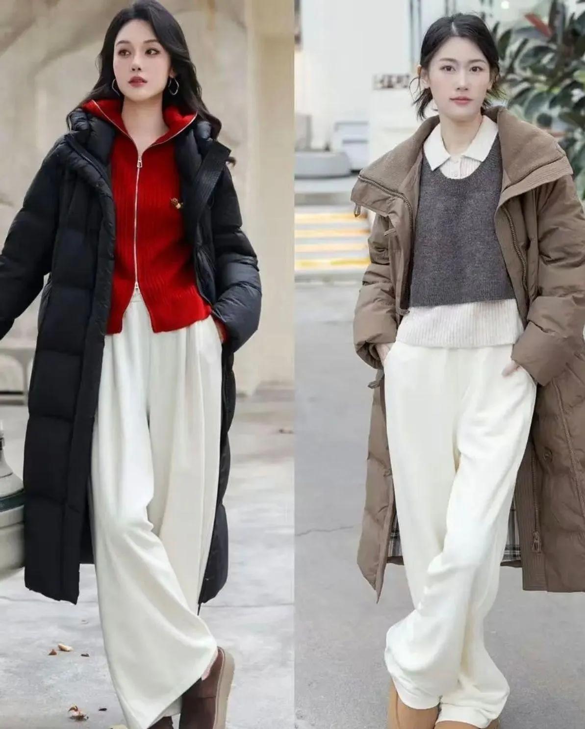 今年最火穿法：长羽绒+阔腿裤，照搬就美！秋冬王炸搭配来了——长羽绒+阔腿裤