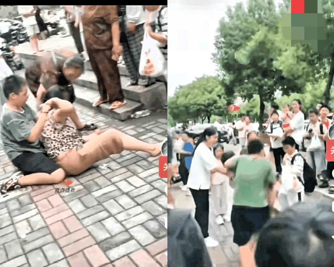 校门口那一幕，真能让围观的家长集体倒吸凉气！刚散学，白头发老太太刚拉住孙子的
