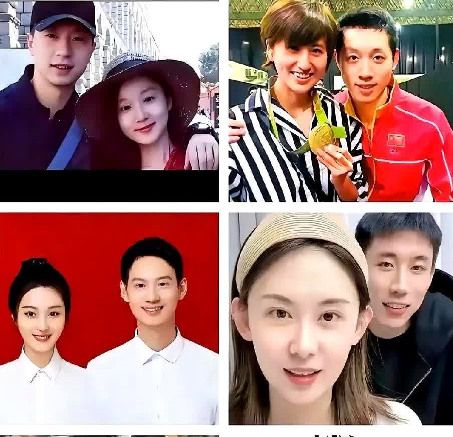 马龙和夏露，育有两个儿子。许昕和姚彦，育有一儿一女。周雨和孙妮娜