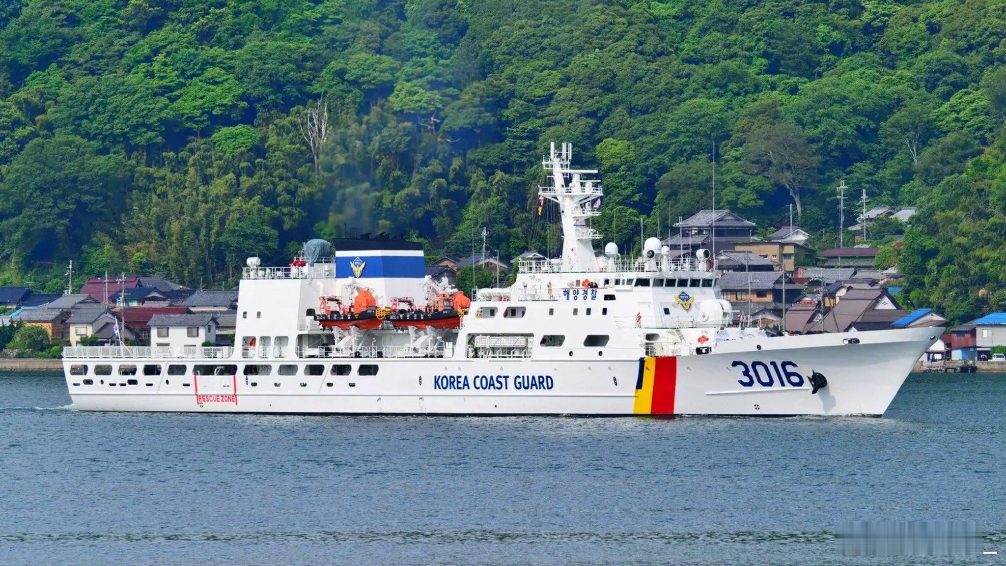 韩国海警3016舰昨天到访日本​​​