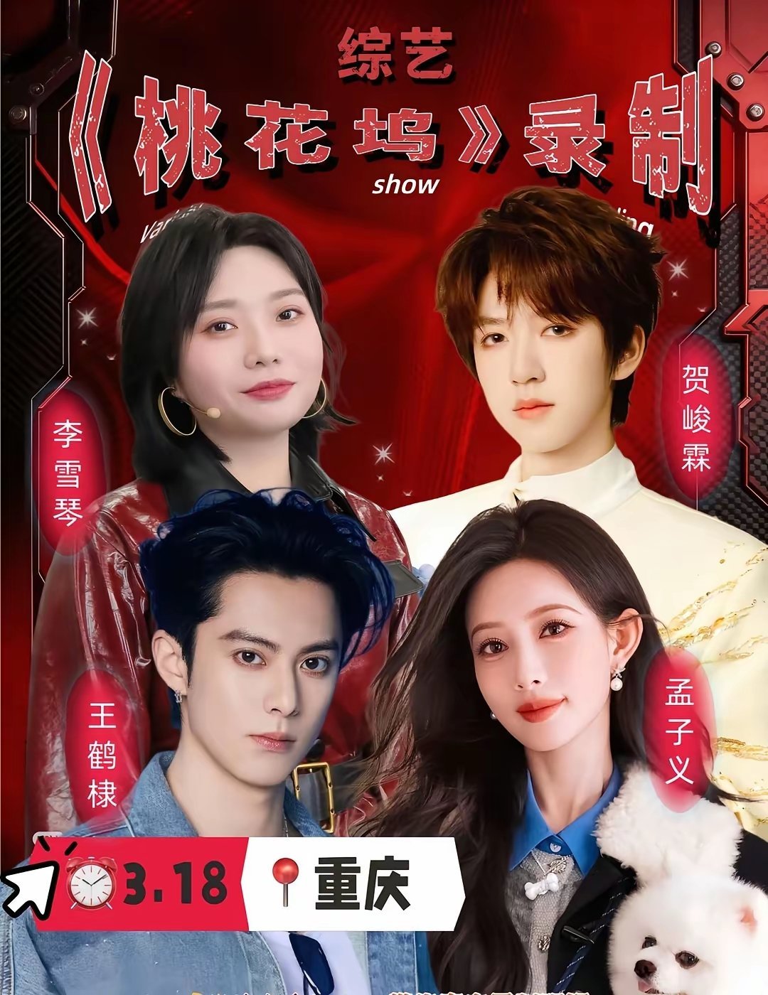 王鹤棣孟子义贺峻霖李雪琴《桃花坞》王鹤棣因阳光硬朗的外形和极具爆发力的演技