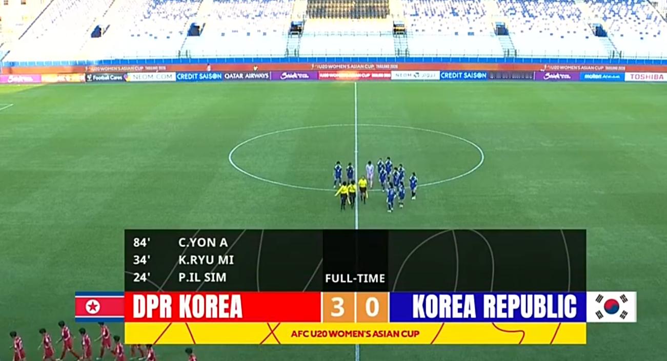 U20朝鲜女足晋级亚洲杯决赛U20朝鲜女足3比0韩国女足U20U20女足亚洲杯